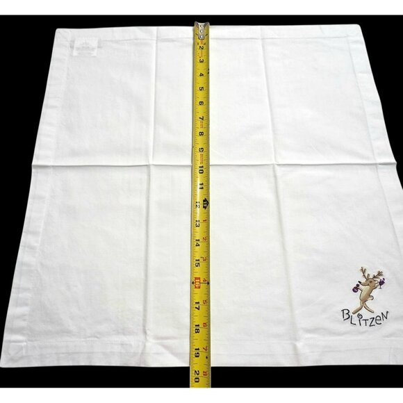 VTG 9 Pottery Barn Reindeer Dinner Napkins Braided Basket Christmas Holiday - Picture 11 of 16